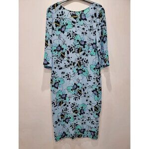 Wishbone light blue/multicolor floral print midi dress with pockets size 10